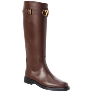 Valentino Vlogo 30 Leather Knee-Boot, Red